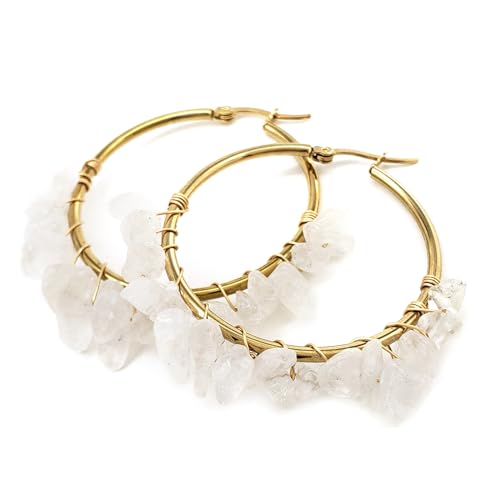 Natural Crystal Ohrringe Mode Schmuck Große Reifen Für Damen Mädchen Frauen Statement Large Hoop Ohrringe Natural Crystal Ohrringe Mode Schmuck Große Reifen Für Damen Mädchen Frauen Statement Large Hoop Ohrringe von Watreketal