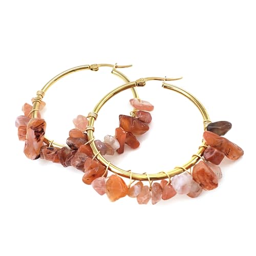Natural Crystal Ohrringe Mode Schmuck Große Reifen Für Damen Mädchen Frauen Statement Large Hoop Ohrringe von Watreketal