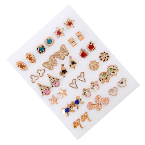 Packung Von 18 Eleganten Goldenen Silbernen Ohrringen Schmuck Plastik Schmetterling Und Perlen Herzstollen Charme Schmuck Set Herz Für Frauen von Watreketal