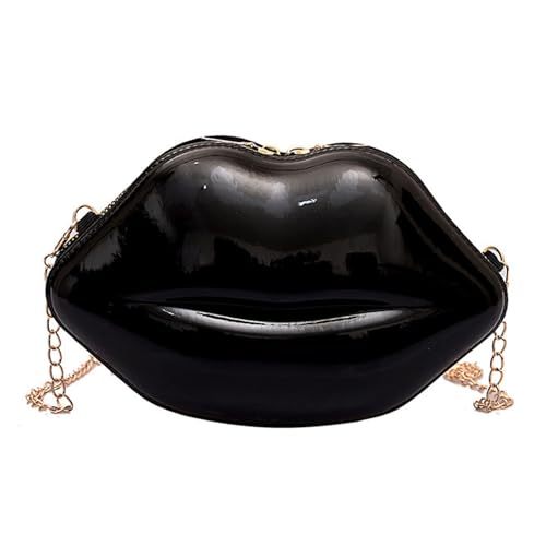 Plastik Süßigkeiten Farbe Crossbdy Bag Lippenform Umhängetasche Kleine Abend Geldbeutel Telefonbeutel Mit Metallkette Für Frauen Lippenform Crossbody Geldbörse von Watreketal