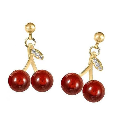 Raffinierte Kirschen Dangle Ohrringe Modische Kirschen Fallen Ohrringe Schmuck Stilvolle Ohrohrschuh Accessoire Sweet Girls Accessoires von Watreketal