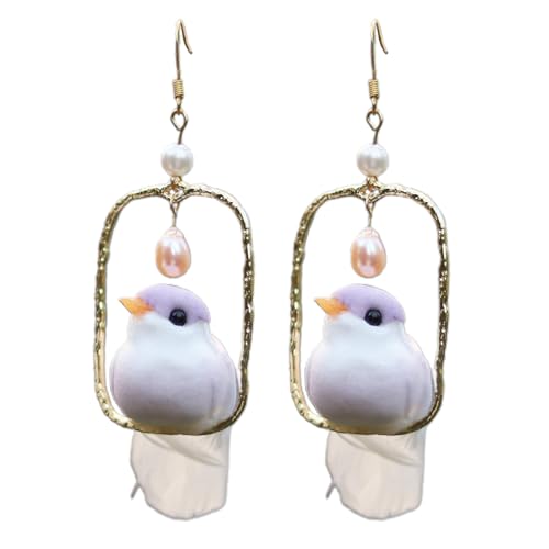 Simulierte Vogelohrringe Tit Ohr Anhänger Chinesische Stil Tropfenringe Für Alte Kulturliebhaber Nachdenkliche Geschenke Sammlerzubehör von Watreketal