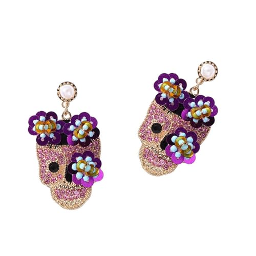 Sprudelnde Zirkon Verstopfte Schädelohrringe Modische Schädelohrringe Schmuck Mit Glitzernden Für Halloween Event Trendy Ohrstolzen von Watreketal