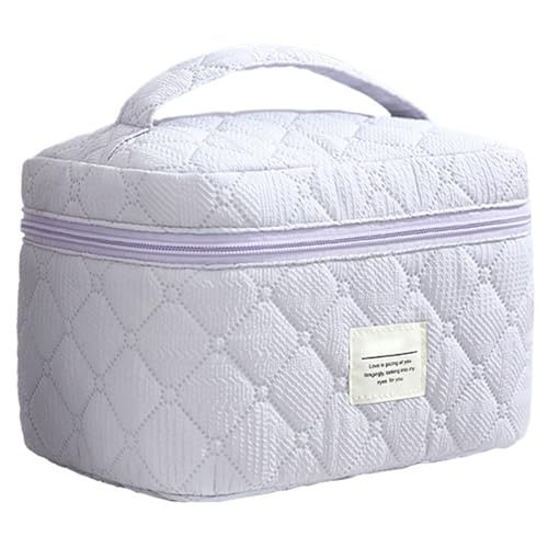 Stilvolle Gesteppte Reisebeutel Für Damen Essential Make Up Und Toilettenbeutel Lösung Lösung Großer Kapazität Kosmetisches Baumwoll Make Up von Watreketal