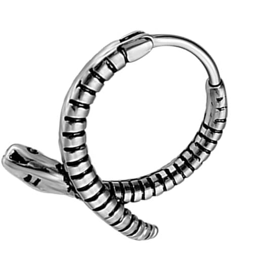 Stilvolle Punk Schlangenohrringe Auffällige Legierungsstruktur Bequeme Schlange Für Tägliche Verschleiß Und Partys Unisex Punk Ohrringe von Watreketal