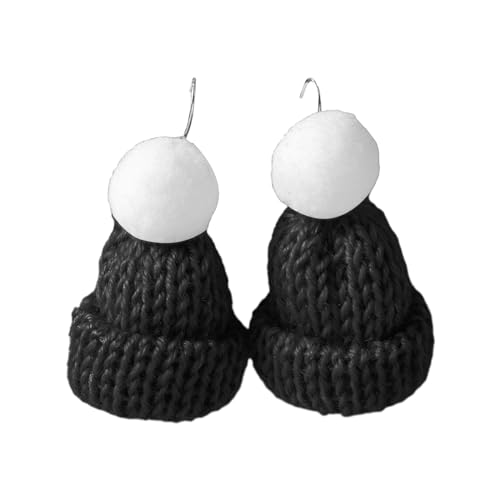 Stilvolle Süßigkeiten Farbe Strickhut Ohrringe Schmücken Strickkappe Trendy Ohrheizpendellabend Accessoire Ornament Für Frauen Mädchen Frauen Neujahrsparty Festival von Watreketal