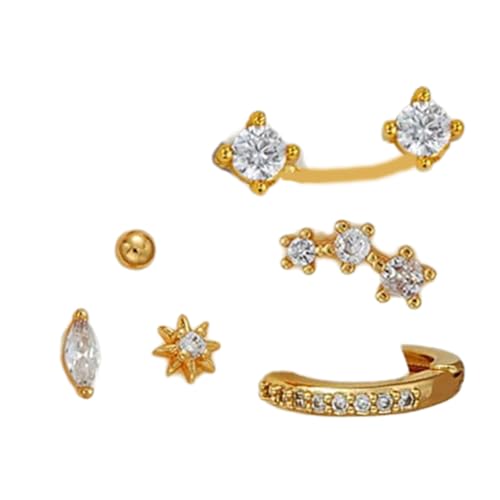 Stilvoller Goldener Ohr Hoop Juwelier Zögerohrringe Für Frauen Elegante Ringe Juwely Clip Decoration Hoop Ohrringe von Watreketal