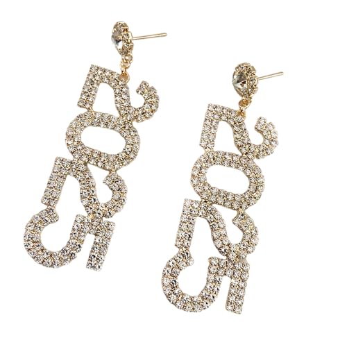 Stylish 2025 Nummer Ohrringe Mit Kristallen Tragbares Schmuckzubehör Für Partys Vorräte Und Alltägliche Verschleiß Nummer Ohrringe von Watreketal