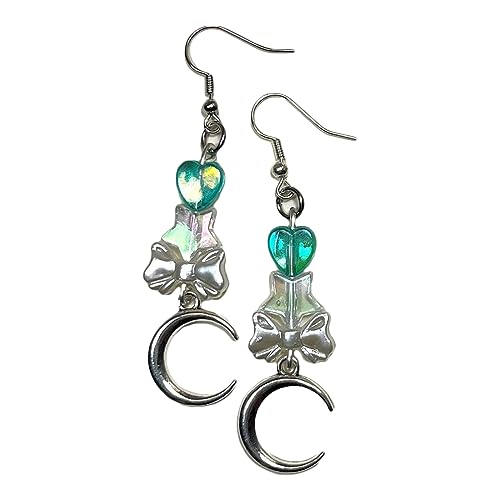 Süßer Süßer Bogenknoten Liebe Herz Ohrringe Hip Hop Star Moon Hangle Für Frauen Mädchen Party Mode Schmuck Acryl Valentinstag Girls Statement Geometrisch Teenager Süßes Herz von Watreketal