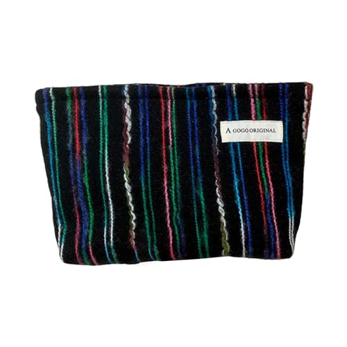 Tragbarer Make Up Tasche Woollen Organizer Mit Modisch Gestreiften Muster Für Heimreise Und Büro Make Up Tasche Verwendet von Watreketal