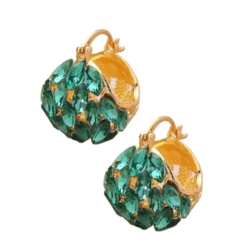 Trendy Statement Zirkonkorb Anhänger Ohrringe Geometrische Kreisförmige Ohrschnitte Hochzeit Schmuck Für Frauen Und Mädchen Modeschmuck von Watreketal