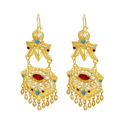 Türkisch Goldene Geometrische Geometrische Dangle Ohrringe Tragbar Für Frauen Damen Trend Bankett Schmuckzubehör Ceiler Kleidung Elegante Ohrringe Für Frauen von Watreketal