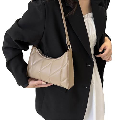 Umhängetasche Gesteppte Tasche Vielseitig Mit Fester Farbpraxis Leder Achsel Unterarm Für Mädchen Frauen Modehandtasche Perfekt Für Frauen Die Modetrends Lieben von Watreketal