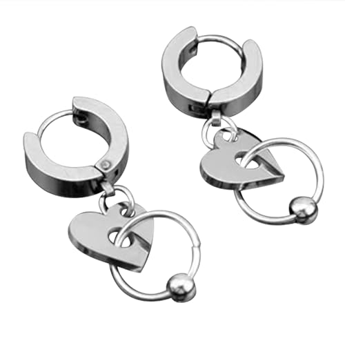 Vintage Heart Drop Dangle Ohrringe Für Frauen Edelstahl Ohrhoch Hoop Hengste Temperament Hochzeit Weihnachtsschmuckgeschenke Ohrring von Watreketal
