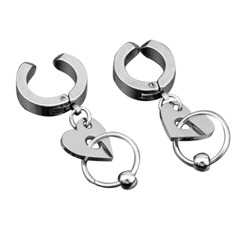 Vintage Heart Drop Dangle Ohrringe Für Frauen Edelstahl Ohrhoch Hoop Hengste Temperament Hochzeit Weihnachtsschmuckgeschenke Ohrring von Watreketal