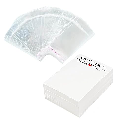 Watreketal 100 PCs Car Verpackung Sublimation Coasters Karten Mit Taschen Displaykarten Einfach Zu Verwenden Karten Basteln Show Lieferungen Kleine Business Packaging von Watreketal