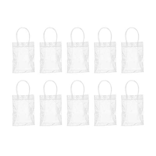 Watreketal 10pcs PVC Clear Totentaschen Mit Mehrzweck Handtasche Haushalt Für Innenräume Freien Freien Reisende Camping Organizer Klarer Einkaufstaschen Für Frauen von Watreketal