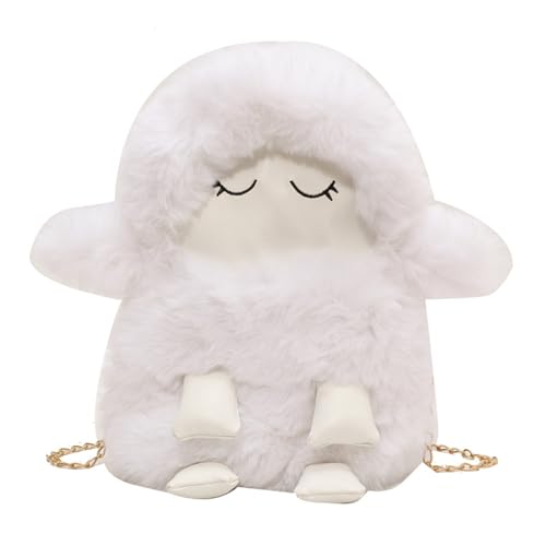 Watreketal 2023 Neue Umhängetasche Süße Plüschschafs Crossbody Vielseitige Kette Für Frauen Mädchen Trendy Handy Kleine Größe Tasche von Watreketal