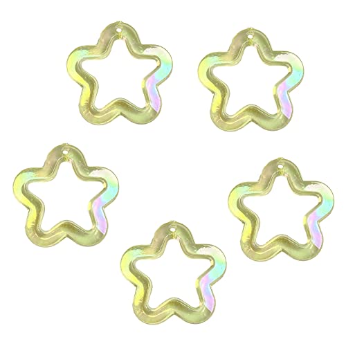 Watreketal 5pieces Einzigartige Acryl Abstandshalter Perlen Süßigkeit Farbe Star Anhänger Mit Loch Ohrring Schlüsselbund Charme Bastelschmuck Lose Jüdchen Perlenmaterialien von Watreketal