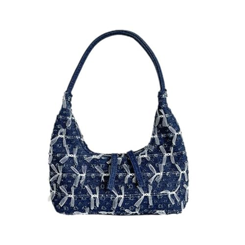 Watreketal Ästhetische Vintage Denims Achselhöhle Für Frauen Süßes Spitzen Bogenknoten Einzelner Schulter Reißverschluss Achselhänder Handtasche Modisch Watreketal Ästhetische Vintage Denims Achselhöhle Für Frauen Süßes Spitzen Bogenknoten Einzelner Schulter Reißverschluss Achselhänder Handtasche Modisch von Watreketal