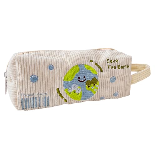 Watreketal Bleistiftbeutel Große Kapazitätsfall Cord Bag Make Up Cartoon Stationerie Make Up Kosmetische Schreibwaren Corduroy Hülle Große Kapazitäts Pen Organisatoren von Watreketal