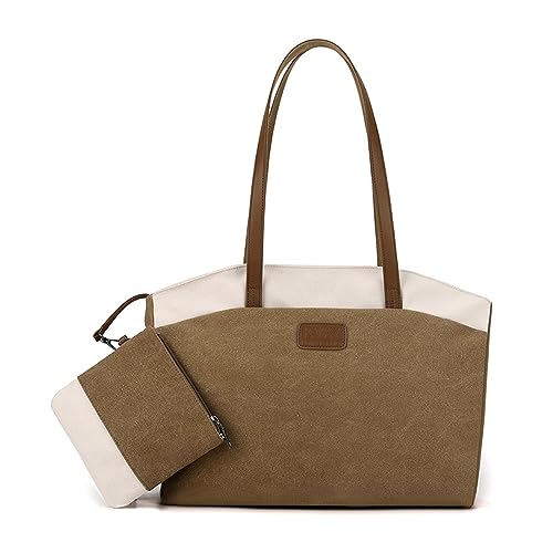 Watreketal Canvas Einkaufstasche Käufer Handtasche Für Mädchen Frauen Große Kapazität Schulter Lady Geldbeutel Vielseitiger Reisetaschen Mit Innerer Handtaschen von Watreketal