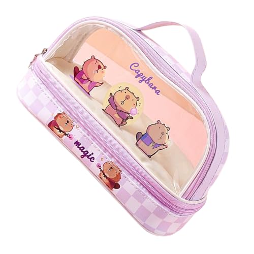 Watreketal Cartoon Capibala Bleistift Hülle Große Kapazität Stiftbeutel Klarer Taschenschktern Organisatoren Für Schüler Großer Kapazität Stift Cartoon Capibala Clear Beutel Geschenk von Watreketal