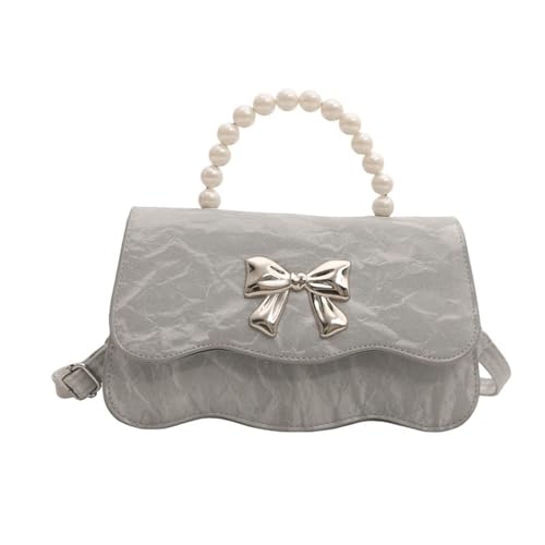 Watreketal Damen Modische Perlen Top Umhängetasche Mit Verstellbarem Riemen Kleine Geldbörse PU Leder Bowknot Crossbody Handtasche PU Leder Crossbody Tasche von Watreketal