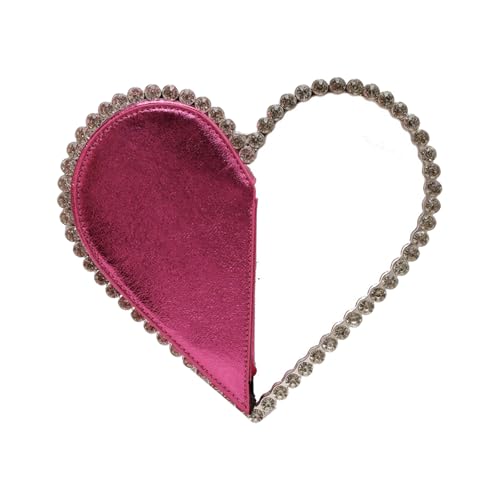 Watreketal Einzigartige Herzdesigns Strasssteine ​​verschönerte Abendtasche PU Handtasche Für Cocktailparty Anlass Und Dates Partyhandtasche von Watreketal