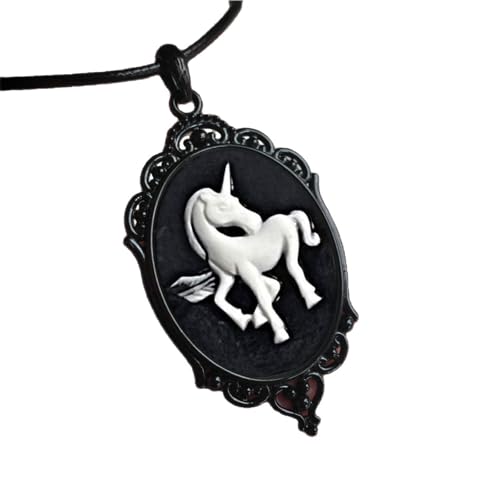 Watreketal Fashion Vintage Victoria Schwarz Weiß Rosenschädel Anhänger Halskette Für Frauen Punk Gothic Seilkette Schmuckzubehör Gotische Schädel Halskette Für Frauen von Watreketal