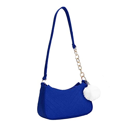 Watreketal Frauen Fühlten Achselbeutel Vintage Feste Farbe Damen Handtaschen Mode Mädchen Kleine Umhängetaschen Mit Unterarm Tasche von Watreketal