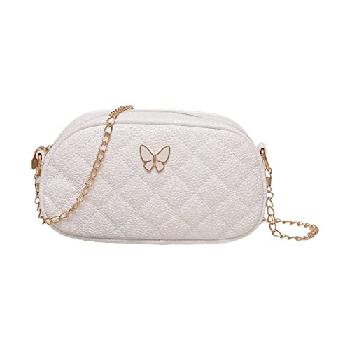 Watreketal Frauen Kleine Umhängetasche Mit Kettengurt Damen PU Leder Crossbody Female Gesteppte Messenger Satchels Frauen Lässig Messenger Dame Kleine Schulter Weibliche Gesteppte Crossbody von Watreketal