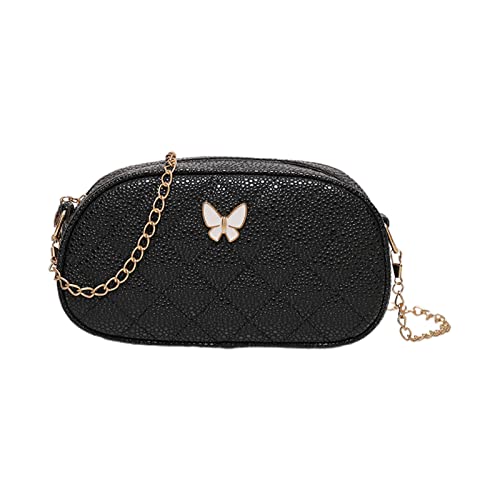 Watreketal Frauen Kleine Umhängetasche Mit Kettengurt Damen PU Leder Crossbody Female Gesteppte Messenger Satchels Frauen Lässig Messenger Dame Kleine Schulter Weibliche Gesteppte Crossbody von Watreketal