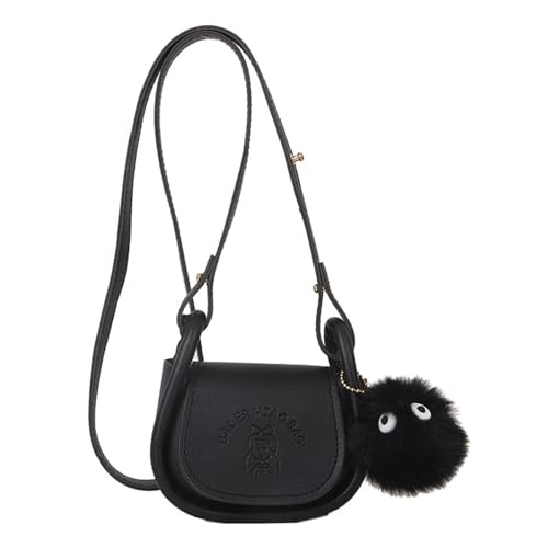 Watreketal Frauen Tasche Plüschkugeln Schulter Süßigkeiten Farbe Crossbody PU Leder Messenger Einkaufen Für Tägliche Süßigkeiten Farbe Crossbody Frauen Plüschbällchen Schulter von Watreketal