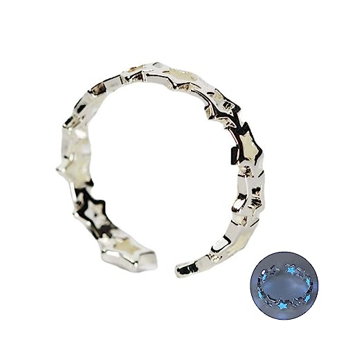 Watreketal Fünf Speichere Sternring Mode Öffnung Hollow Pentagramm Finger Täglicher Kleidung Sommerschmuck Fünf Speicherer Gelenk Täglicher Kleidung von Watreketal