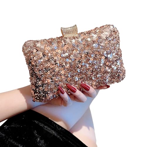 Watreketal Funkelnde Pailletten Clutch Geldbeutel Abendbeutel Abnehmbarer Ketten Telefon Brieftasche Crossbody Kette Schulterparty von Watreketal