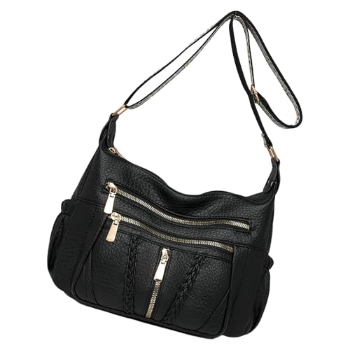Watreketal Funktionelle Multi Taschen Umhängetasche Für Frauen Weiche PU Leder Crossbody Satchel Mit Verstellbarem Gurt Shopping Umhängetasche von Watreketal