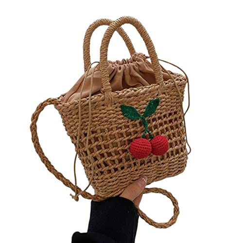 Watreketal Gewebte Tasche Strandtasche Frauen Strohschaufel Handtasche Umhängetaschen Mode Crossbody Telefonbeutel Für Mädchen Strohbeutel von Watreketal