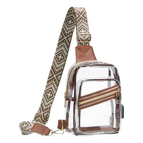 Watreketal Großer Klarer Crossbody Bag PVC Brustpaket Transparente Schulterbalken Für Schnelle Stadionsicherheitsprüfung Bei Konzerten Unisex Clear Pack von Watreketal
