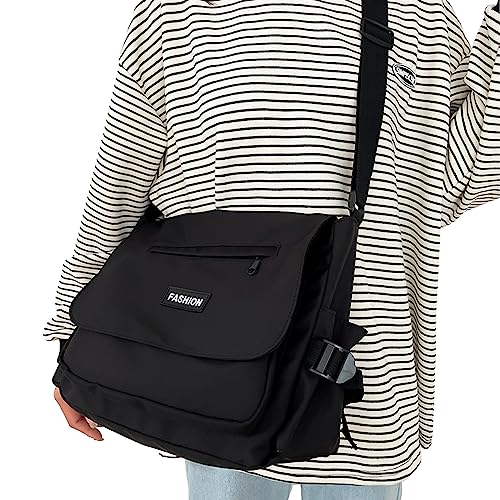 Watreketal Großkapazität Crossbody Bag Für Frauen Männer All Matching Schulter Lässige Messenger School Frauen Messenger Männer Große Kapazität Schulter Studentenbuch von Watreketal
