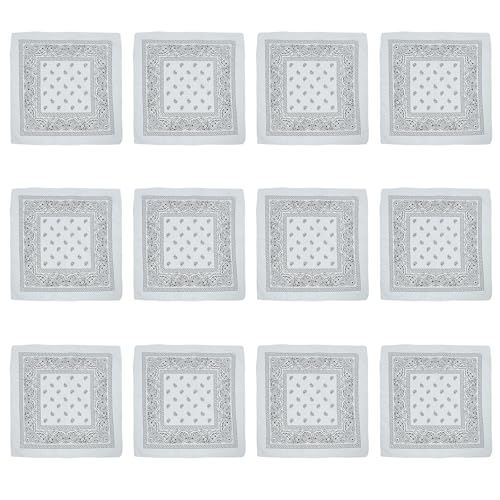 Watreketal Haarband,12 STÜCKE Bandanas Hiphop Halstuch Western Druck Kopftuch Frauen Musikfestival Headwrap Tanzparty Dress Up Schal von Watreketal