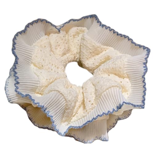 Watreketal Haarband,Ästhetische Scrunchies Elastisches Doppellagiges Haarseil aus Spitze Hochzeit Party Strand Kopfbedeckung Große Dutts Haar Elastisches Haarband aus Spitze von Watreketal