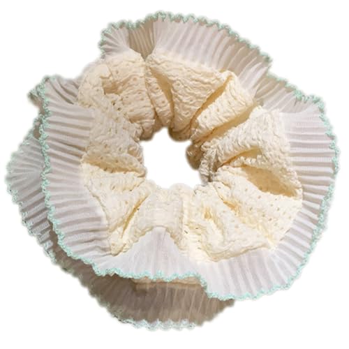 Watreketal Haarband,Ästhetische Scrunchies Elastisches Doppellagiges Haarseil aus Spitze Hochzeit Party Strand Kopfbedeckung Große Dutts Haar Elastisches Haarband aus Spitze von Watreketal