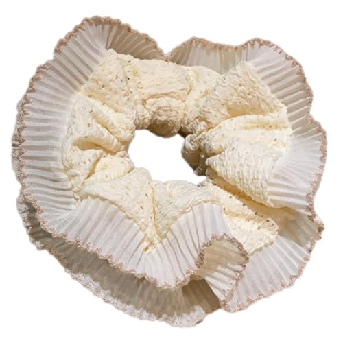 Watreketal Haarband,Ästhetische Scrunchies Elastisches Doppellagiges Haarseil aus Spitze Hochzeit Party Strand Kopfbedeckung Große Dutts Haar Elastisches Haarband aus Spitze von Watreketal