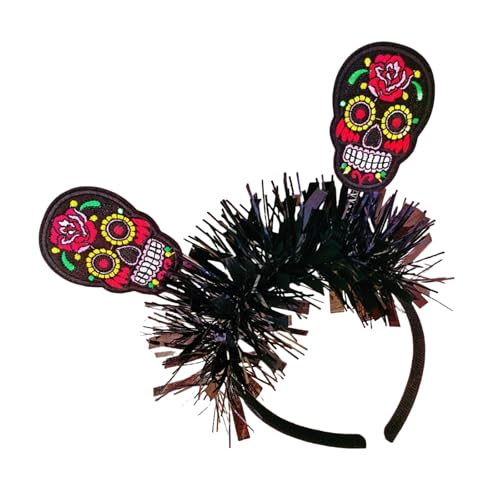 Watreketal Haarband,Auffälliges Totenkopf-Stirnband für Halloween, bequemes Kostüm, Cosplay, Party, Kopfbedeckung, Haardekoration, thematisches Haarteil von Watreketal