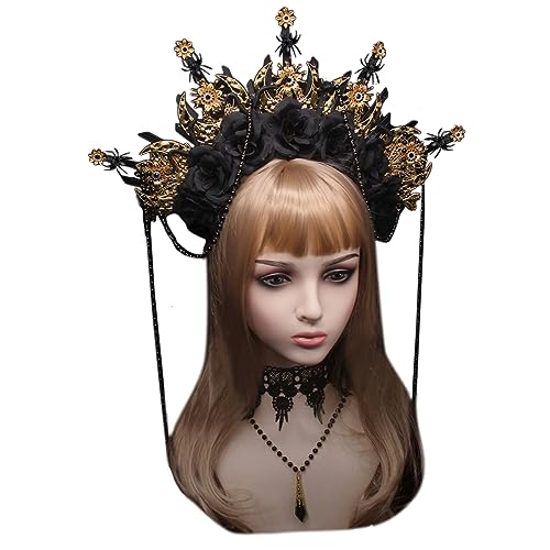 Watreketal Haarband,Blumenstirnband Prinzessin Kopfbedeckungen Festzug Abschlussball Party Requisiten Spiked Vintage Tiaras Haarband für Gottheit Frauen von Watreketal