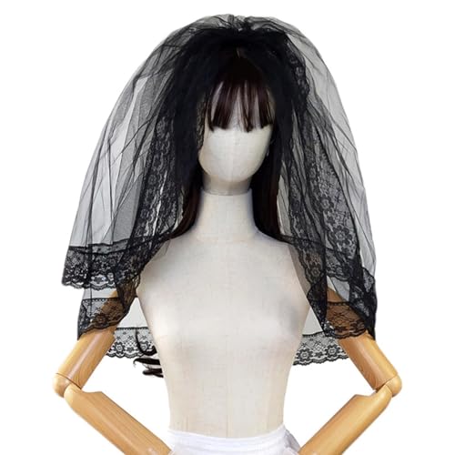 Watreketal Haarband,Braut Braut Aufwendiges Tüll Kopftuch Spitze Schwarz Junggesellinnenabschied Junggesellinnenabschied Brautschleier Junggesellinnenabschied Kopftuch von Watreketal