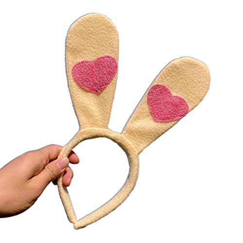 Watreketal Haarband,Cartoon Ohren Stirnband mit Herz Plüsch Haarband Tier Ohren Haar Hoop Weihnachten Cosplay Kostüm von Watreketal
