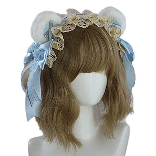 Watreketal Haarband,Cartoon Stirnband Bär Ohr geformt Haar Hoop Plüsch Kopfbedeckung Frauen Haar Band Cosplay Party Kostüm Requisiten Unisex von Watreketal