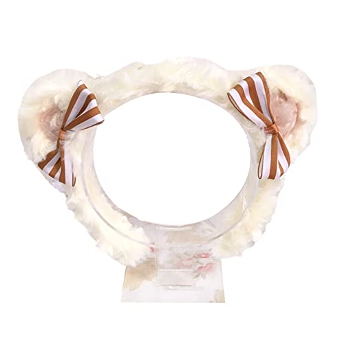 Watreketal Haarband,Damen Plüschbär-Stirnbänder, Tierohren-Kopfschmuck mit Schleifen, pelziger Anime für Weihnachten, Cosplay-Zubehör von Watreketal